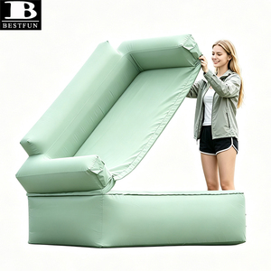 Canapé gonflable <span class=keywords><strong>2</strong></span> places avec pompe intégrée, durable, en tissu Drop-Stitch, idéal pour le camping et les espaces extérieurs - Product Image 2