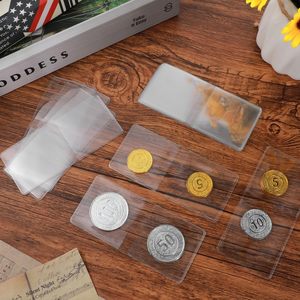 Vente en gros NOVISON Personnalisé 2x2 2.5x2.5 pouces Double pochette en PVC et PET Résistant à l'eau avec sangle chaîne pour rangement de porte-monnaie - Product Image 5