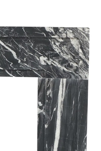 Chimenea Portátil Ajustable de Mármol Negro Arabescato Orobico Contemporáneo para Hotel, Apartamento, Sala de Estar - Product Image 4