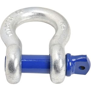 Bow Shackle 7/8 in <b>Galvanized</b> Blue Carbon Steel with Removable <b>Screw</b> Pin 18700 Lbs Capacity for Heavy Duty Towing & Rigging - Product Image 3