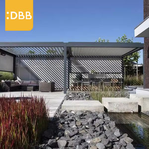 Pergola moderne à persiennes Pare-soleil extérieur avec cadre en aluminium et toit en métal réglable et étanche à la pluie, terrasse <span class=keywords><strong>de</strong></span> <span class=keywords><strong>jardin</strong></span> - Product Image 5