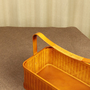 <b>Bamboo</b> Woven Storage Box Rectangle With Lid Handmade For Kitchen Neatening Food <b>Container</b> - Product Image 3