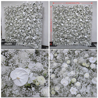 Panneaux muraux de fleurs artificielles en soie filée rose, modernes, élégants, faits à la main, durables et économiques pour mariage