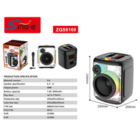 Enceinte sans fil rechargeable SING E ZQS6169, super puissante, chariot de karaoké d'extérieur, lecteur audio portable mobile avec BT