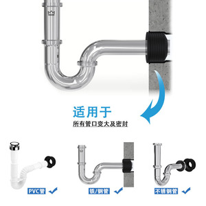 Manchon d'étanchéité réducteur Aojiele pour tuyau d'évacuation 50 mm x 32 mm en silicone pour siphon de lavabo - Product Image 5