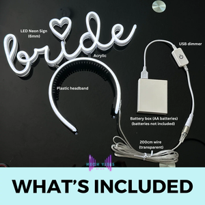 Enterrement de vie de jeune fille <span class=keywords><strong>bandeau</strong></span> décorations blanc casque mariée faveurs lueur dans le noir <span class=keywords><strong>LED</strong></span> néon mariée <span class=keywords><strong>bandeau</strong></span> - Product Image 5