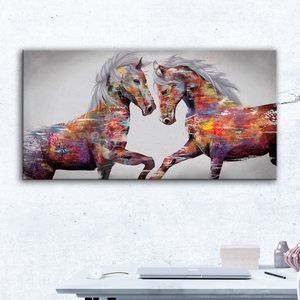 Grandes affiches <span class=keywords><strong>et</strong></span> impressions de chevaux en <span class=keywords><strong>noir</strong></span> <span class=keywords><strong>et</strong></span> <span class=keywords><strong>blanc</strong></span> de couleur abstraite Peinture sur toile d'animaux <span class=keywords><strong>et</strong></span> images d'art mural Décoration nordique - Product Image 3