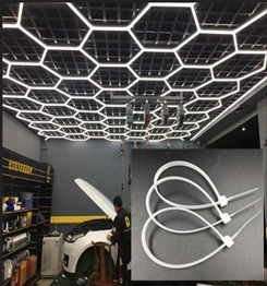 Système d'éclairage LED hexagonal pour usage commercial et domestique avec indice de protection IP44, efficacité 110 lm/W, IRC 85 pour garage et nettoyage de voitures - Product Image 4