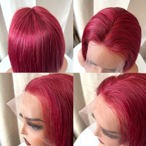 Perruque Lace Front Courte Bob Colorée avec Mèches, <span class=keywords><strong>Cheveux</strong></span> Remy Double Drawn, <span class=keywords><strong>Frange</strong></span> Latérale, pour Femme, Usage Quotidien - Product Image 3