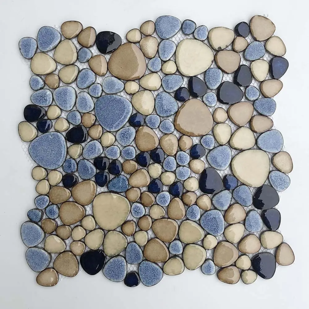 Modernes Design Foshan Mosaik fliesen Fabrik Beige Mixed Blues Keramik Mosaik Schwimmbad Fliesen