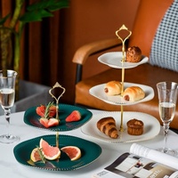 Plateaux en céramique pour desserts de mariage, présentoir à gâteaux et desserts de mariage, sur mesure, 3 niveaux, pour service à thé, 10 pièces