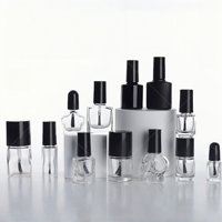 Vente en gros de flacons en verre transparents vides pour cosmétiques et vernis à ongles de 5 ml, 6 ml, 10 ml, 15 ml avec bouchon à pinceau et impression sérigraphique