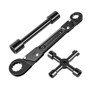 Kit de clés d'angle pour outils de plomberie, extracteur de manchons de compression 3 pièces, clé de robinet à 4 voies, outil de dépose de ferrules en acier allié