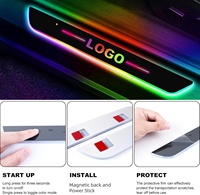 4 pièces Logo personnalisé texte voiture seuil bienvenue lumières Auto accessoires éblouir couleur seuil de porte bienvenue lumières pour voitures