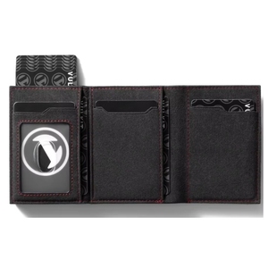 Porte-cartes de crédit RFID en aluminium à trois volets en tissu imperméable, sans fermeture, style Normcore/Minimaliste - Product Image 3