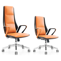 Chaise de bureau pivotante en cuir artificiel PU, nouveau Design moderne de luxe à dossier haut pour patron, 2022