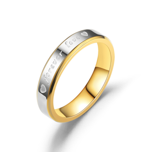 Conjunto de anillos de boda dorados de acero inoxidable, alta calidad, pareja, fe, amor, hope - Product Image 3