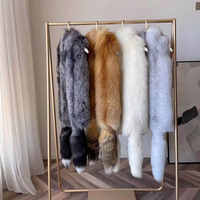 MWFur Fashion Étole en fourrure blanche d'hiver, châle de luxe en fourrure, écharpes en fourrure de renard avec queues pour femmes, étole en poils de renard