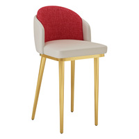 Chaise de maquillage et de présentation en acier inoxydable de luxe léger avec dossier, pour chambre à coucher, coiffeuse et salon de manucure