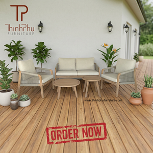 Luxury Contemporary <b>Foldable</b> Acacia Wood Eco-friendly Teak Wood Frame <b>Outdoor</b> Furniture Set Garden Sofa Dining <b>Table</b> Chair for - Product Image 5