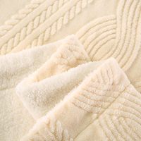 Plaid personnalisé beige uni en polaire sherpa vintage, doux, moelleux et chaud, 100 % polyester, écologique, pour toutes les saisons, idéal pour la maison