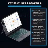 Pour tablette Redmi Pad Pro 12,1 pouces avec pavé tactile et étui clavier multifonctionnel