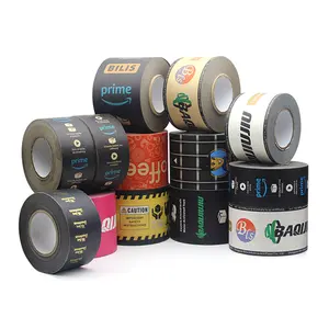 Odm Custom Logo Writable Water Activated Reinforced Black Brown Kraft Paper Packing Tape For Packing