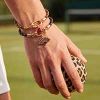 Nouveau bracelet en cuivre à motif léopard avec breloque en zircon et pendentif tridimensionnel, tendance et sophistiqué