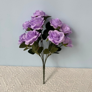 Flores Artificiales al por Mayor, 9 Cabezas de Rosas de Seda, Arreglos Florales de Alta Calidad, Decoración para Bodas, Centros de Mesa Florales - Product Image 2
