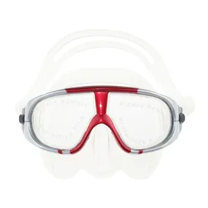 专业潜水面具安全硅胶裙子 Spearfishing 潜水面具与钢化玻璃镜片