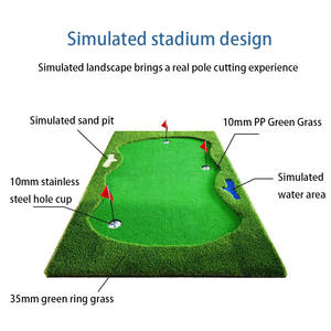 Dispositivo de práctica de putting verde de simulación de golf, alfombrilla de césped artificial, verde portátil móvil de golf - Product Image 2