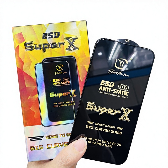 ESD Super X OG High Quality 9H Hardness Ultra-Thin Full Coverage Aluminum Tempered Glass Screen Protector for 11-17 Pro