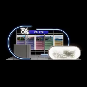 Perfume Kiosk Showcase With Light For Display Electronic Product Kiosk Design Glass Luxury Mall 3D Perfume Display Kios