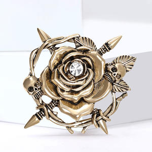 Special Rose Flower Brooch Female Drip Oil Alloy Corsage Diamond Wedding Engagement Eco-friendly Plating Brooch <b>Pins</b> - Product Image 2