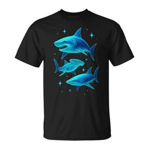 Camiseta Ocean Wildlife Shark Lover con diseño de brillo azul, ropa para hombre - Product Image 1