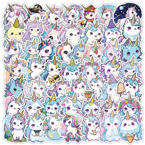 <span class=keywords><strong>HOYO</strong></span> 50Pcs/Set Pegatinas de Unicornio, Calcomanías de Vinilo Impermeables de Caballo Mágico con Cuernos de Criatura Mítica para Niños, Adolescentes y Guitarras - Product Image 2