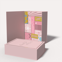 Coffret Cadeau Calendrier de l'Avent Cosmétique Vide Personnalisé, Boîte en Carton Rose Luxe 12 Jours