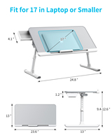 Table de lit avec emplacement pour carte, petite table de dortoir, table paresseuse, table simple pour iPad, table pliante pour ordinateur portable de Xgear
