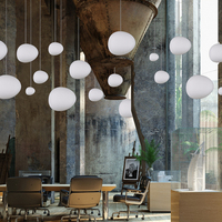 Lampe suspendue en verre opale en forme d'œuf, luminaire suspendu nordique, lustre, luminaire suspendu moderne pour restaurant, café, hôtel, villa, maison