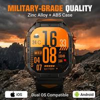 2,13 Zoll AMOLED Robuste Sport-Smartwatch K70A mit Anruffunktion, 480mAh Großer Akku, Robuste Taktische Smartwatch für Herren
