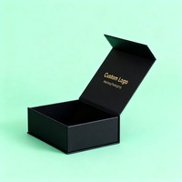 Caja rígida negra personalizada de alta calidad, embalaje personalizado plegable, caja rígida de cartón, caja de regalo para ropa con tinta de soja