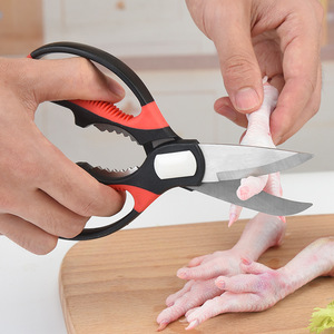 Kitchen Scissors Stainless Steel Multi Functional For Food Vegetable Nut Cracker Chicken Bone Cutter Black Red Black White - Product Image 4
