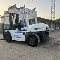 Chariot élévateur TCM FD70 d'occasion industriel de 7 tonnes avec moteur, hauteur de levage de 3/4,5/5 m pour les travaux de construction et de chargement en usine