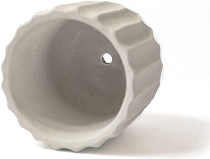 Maceta Moderna Blanca con Rayas de 5 Pulgadas, Maceta de Cerámica con Orificios de Drenaje para Jardín - Product Image 2