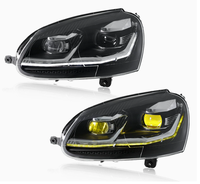 LKS 03-11 pour Golf 5 – Kit de modification de phares avec feux de jour LED bicolores Golden Eye et feux de circulation diurne dynamiques 12V 55W