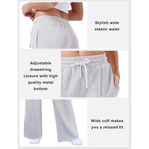 2025 femmes respirant jambe large pantalons de survêtement décontracté ample solide Joggers confortable Baggy salon pantalon - Product Image 5