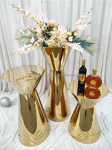 ชั้นวางดอกไม้สแตนเลสทำจากโลหะใช้สำหรับตกแต่งโต๊ะของหวานการจัดวางในงานแต่งงาน - Product Image 5