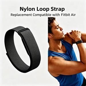 Bracelet de montre en nylon tissé réglable et résistant à la transpiration avec fermeture auto-agrippante, bracelet de sport respirant et souple, bracelet de remplacement pour Fitbit Air - Product Image 4