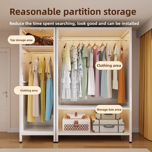 Armoire de chambre moderne en acier avec portes pliantes verticales en verre à motifs, meuble en panneaux métalliques - Product Image 3