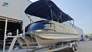 Yacht électrique <span class=keywords><strong>de</strong></span> luxe avec moteur hors-bord, <span class=keywords><strong>bateau</strong></span> ponton en aluminium avec moteur et remorque, <span class=keywords><strong>bateau</strong></span> <span class=keywords><strong>de</strong></span> fête en <span class=keywords><strong>fibre</strong></span> <span class=keywords><strong>de</strong></span> <span class=keywords><strong>verre</strong></span> - Product Image 4